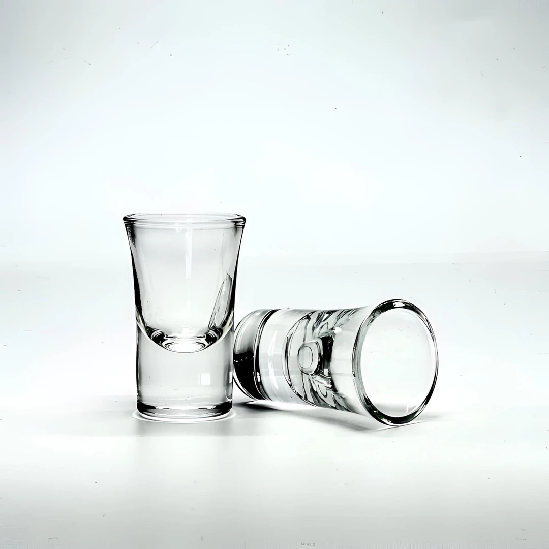 玻璃小酒盅子弹杯小酒杯白酒杯吞杯一口杯小号厚底玻璃酒具家用