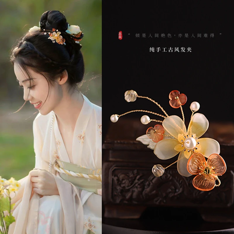 古典发夹流苏古风对夹旗袍复古风发卡边卡舞台汉服配饰发饰礼服