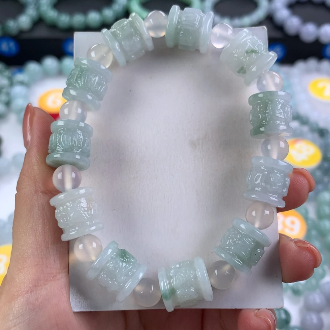 翡翠未镶嵌手链卡12.6