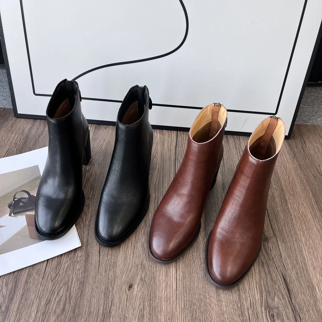 时尚百搭复古粗跟时装靴1392 CA-0538