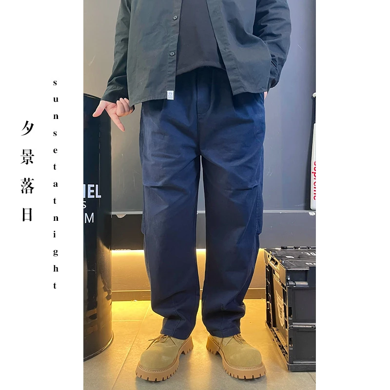 【cityboy】春秋款宽松耐磨大阔腿直筒百搭透气休闲工装长裤3301