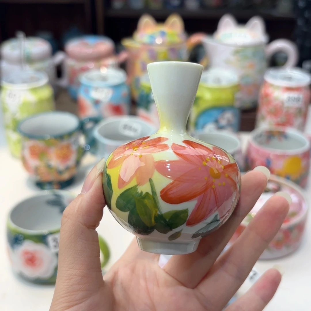 景德镇手绘高温釉下彩陶瓷茶具