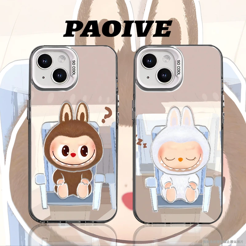 拉布布适用苹果华为一加iPhone小米三星防摔彩银手机壳