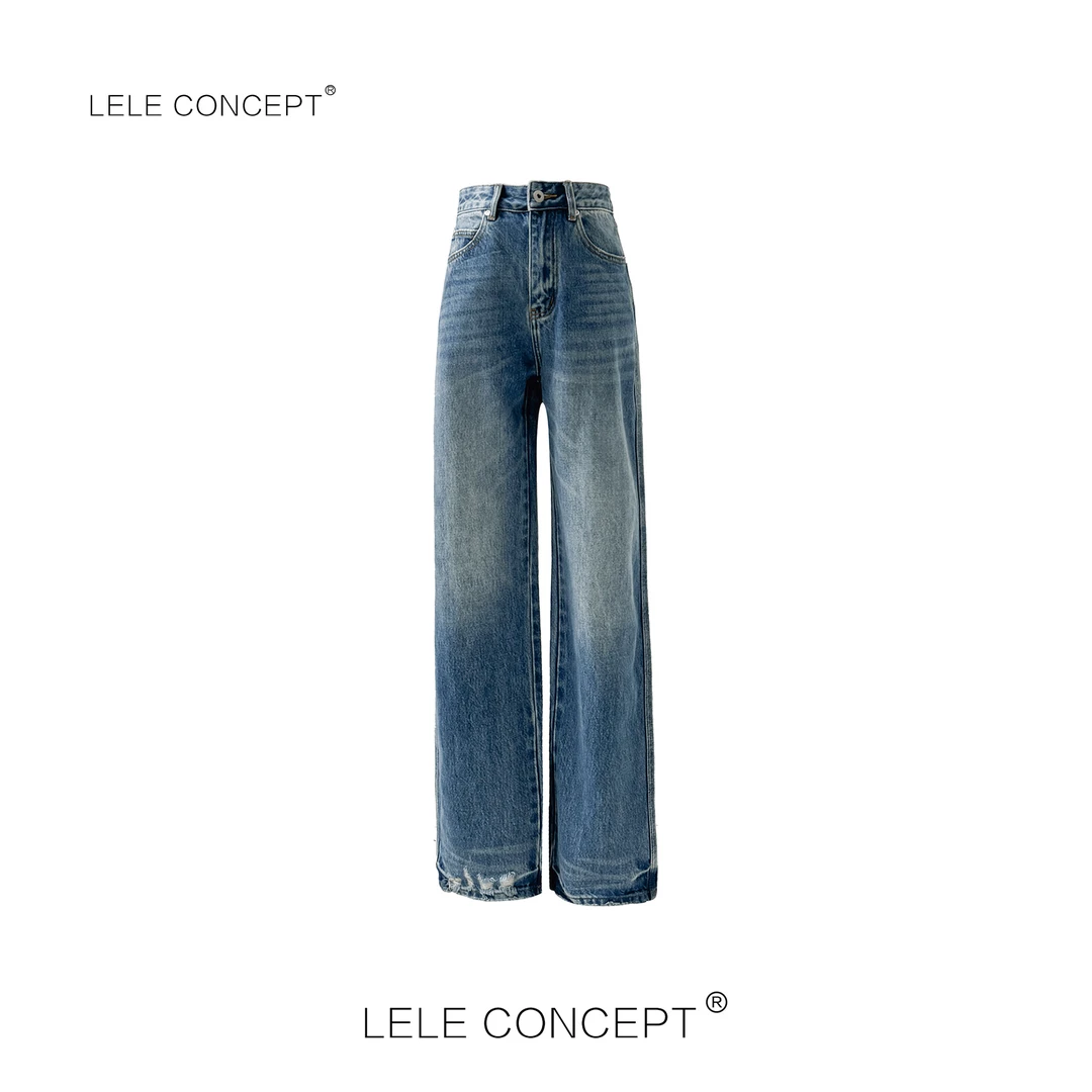 LELE CONCEPT｜ 都市时尚设计师款洗水破边牛仔裤K0251
