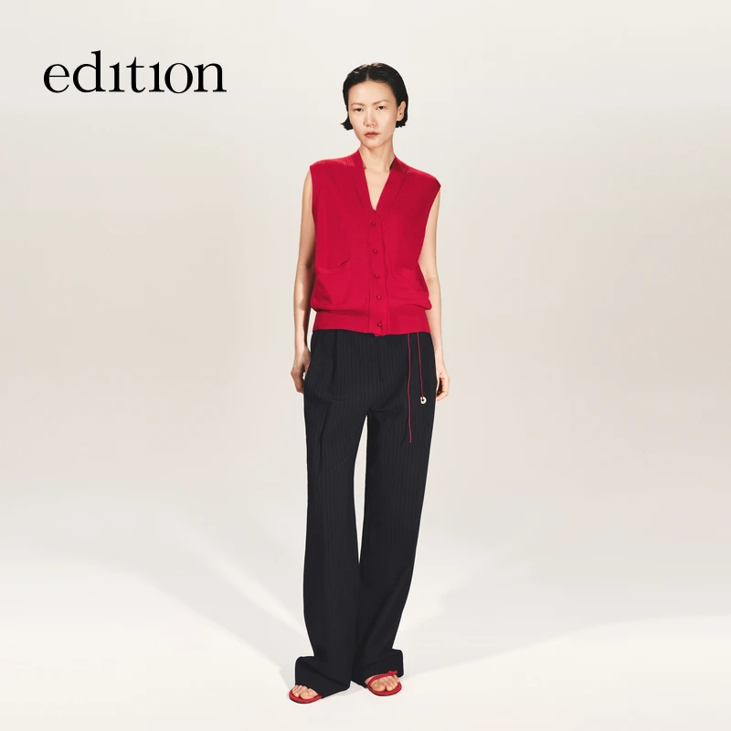 edition × SAMUEL GUI YANG联名系列绵羊毛条纹西裤#EBE3PAT029