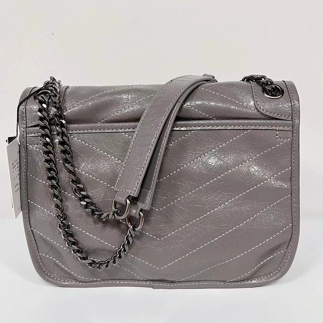 【小裴niek】TR原创设计 —灰niek单肩斜跨手提包-底长26cm