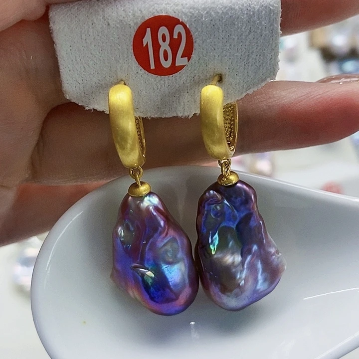 银S925镶嵌耳饰淡水珍珠