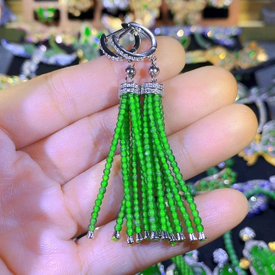 吊坠(不含链)银S925镶嵌翡翠