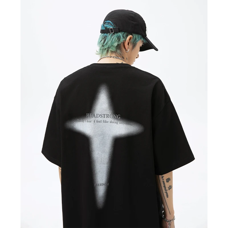 【全额运补】百搭宽松潮流印花ins国潮街头圆领休闲嘻哈半袖