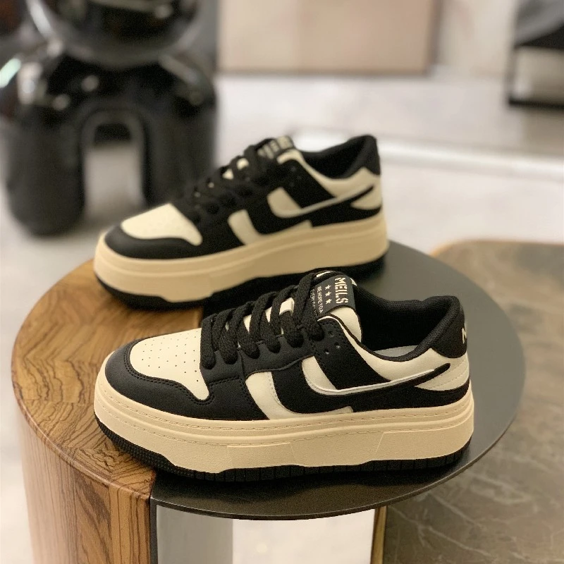 原创厚底休闲鞋女2025夏季新款品质拼色学院风小白鞋时尚运动板鞋