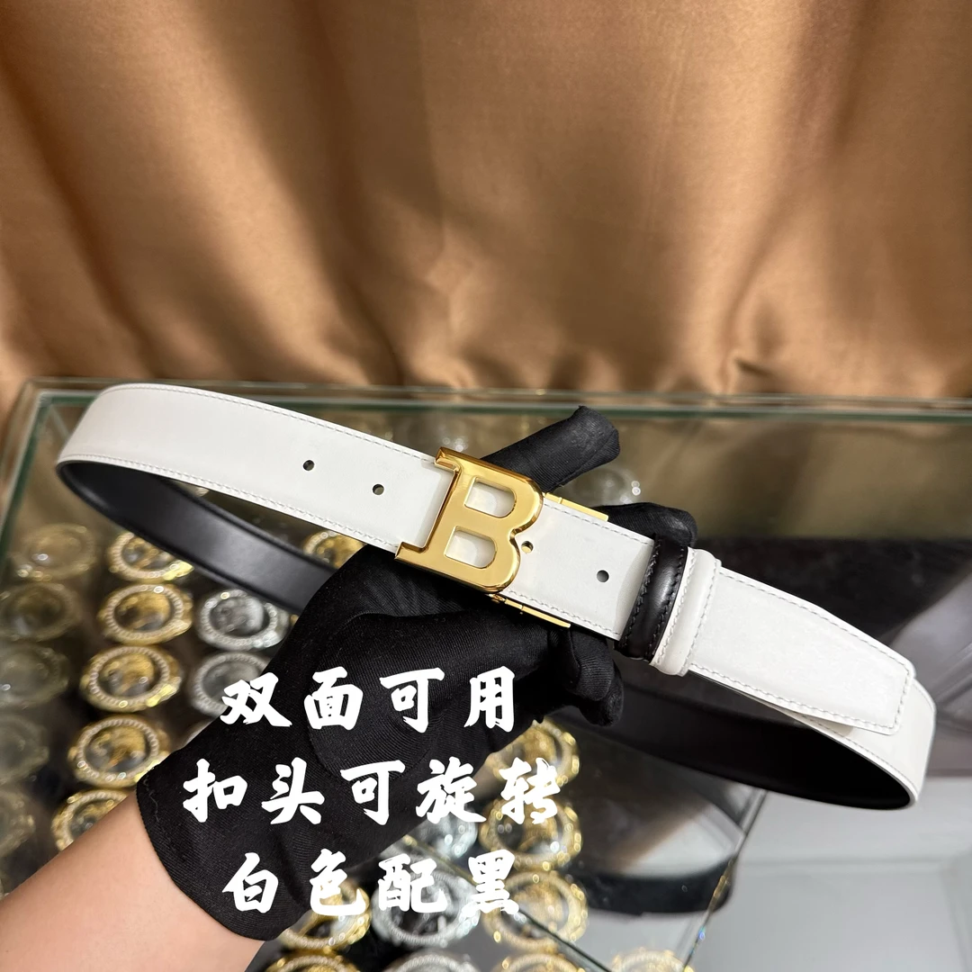 新款男士皮带百搭高档休闲B字母牛皮腰带青中老年时尚商务年轻潮