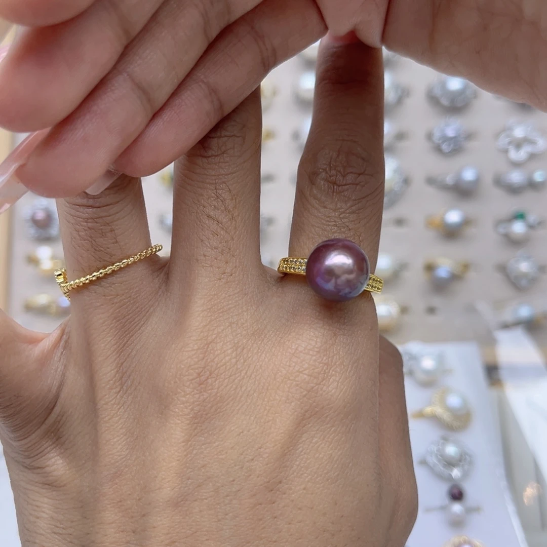 能***荐戒指淡水珍珠合金