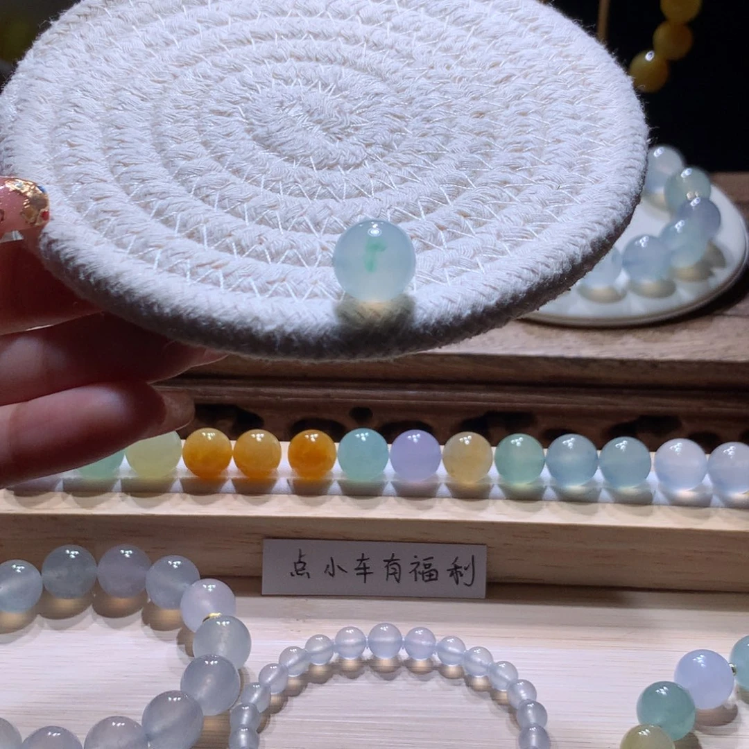 散珠翡翠飘翠花12.4mm