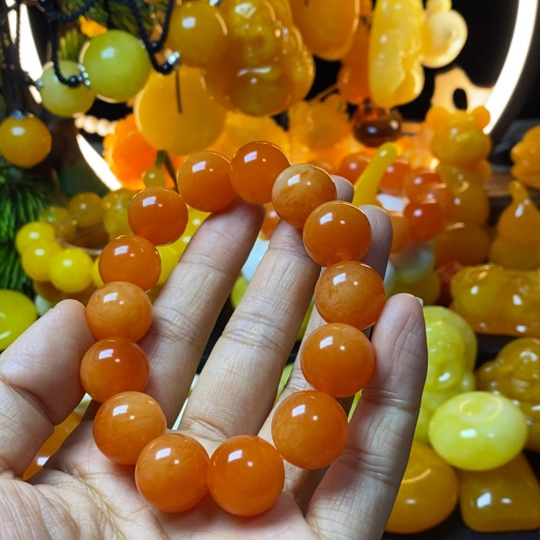 那***天无非金属全品无暇蜜糖红16精品手串