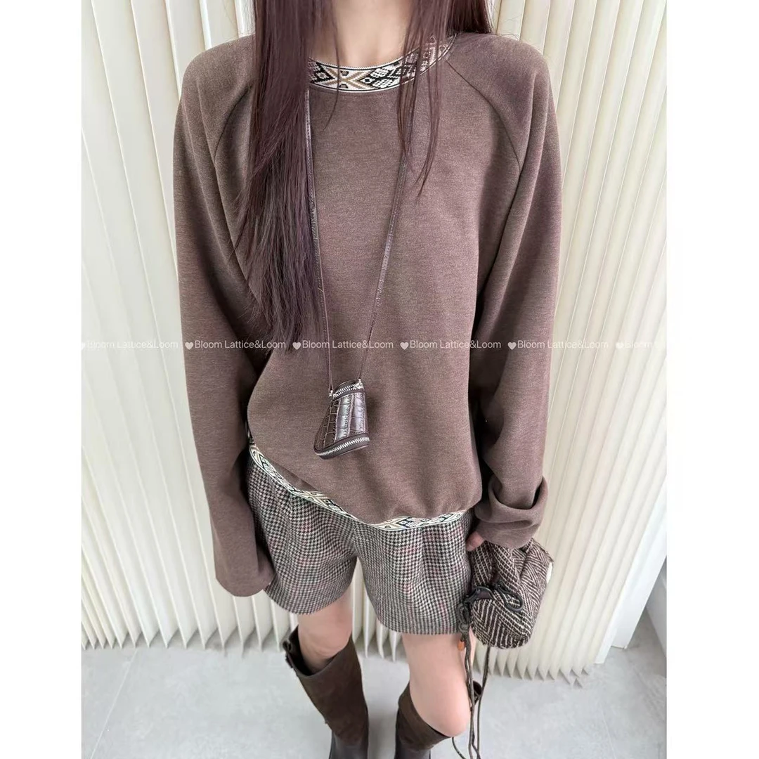 PCNY不理理“织缘韵边”设计缝边花边绵羊毛保暖卫衣