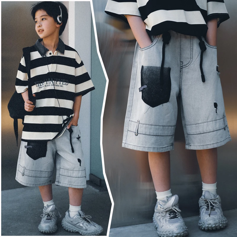 儿童2025夏装新款大男孩男童装裤子夏季薄款多口袋工25XK31009