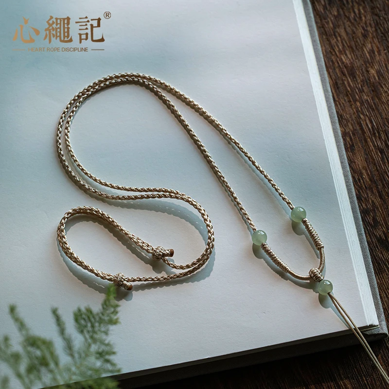 手工佛项链女平安锁毛衣链女士葫芦吊坠平安锁吊坠编绳