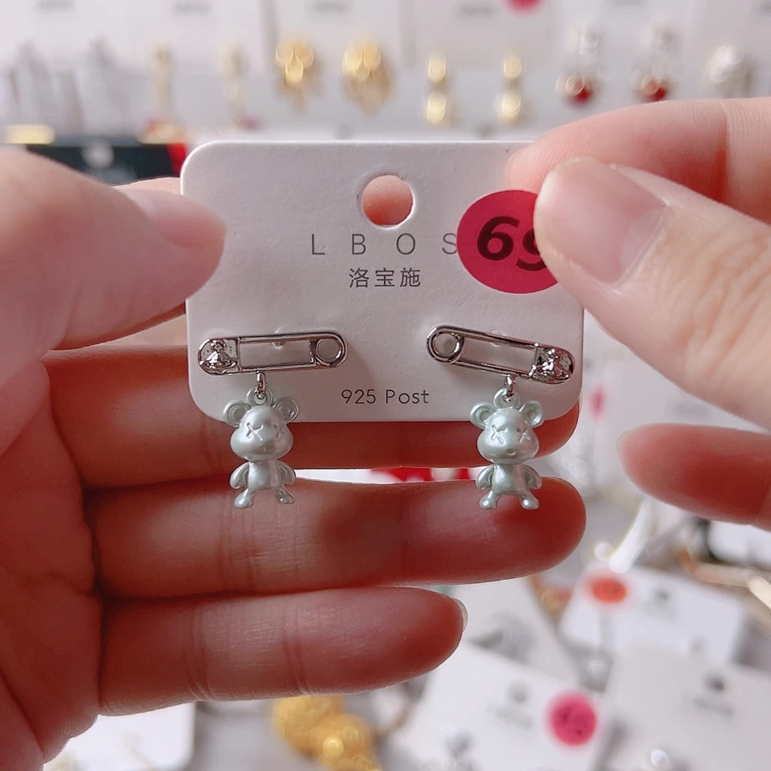 锆石纯铜合金耳环