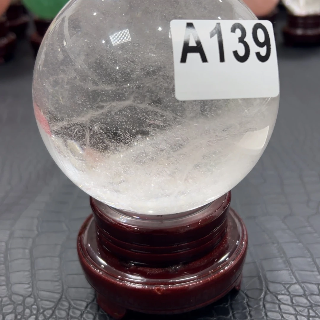 ～***～石材天然白水晶球11.5