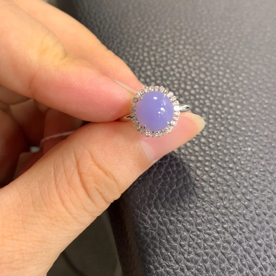 翡翠戒指18K金镶嵌翡翠