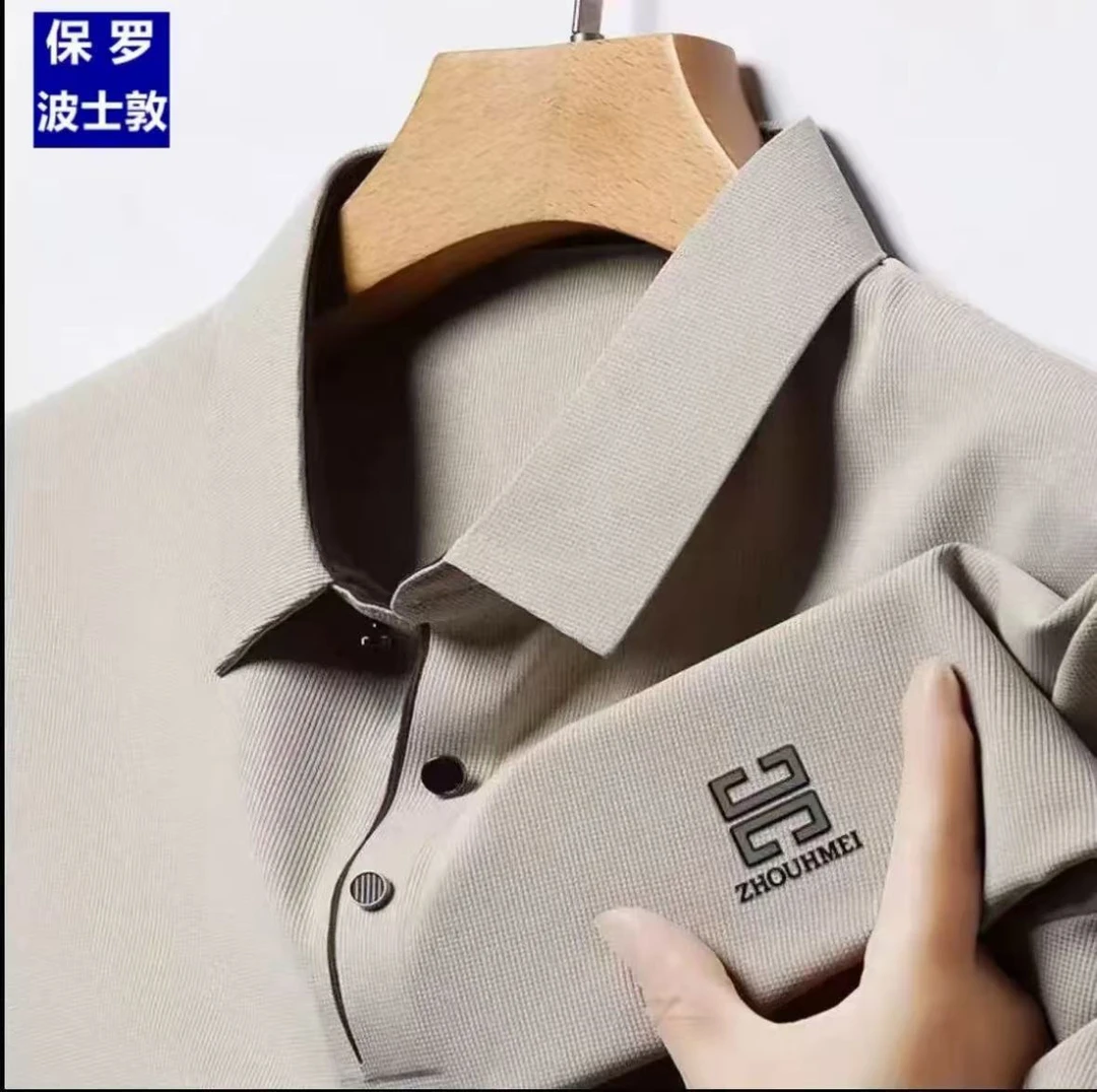 保罗波士敦男士短袖T恤男半袖商务透气半袖纯色百搭POLO衫男装
