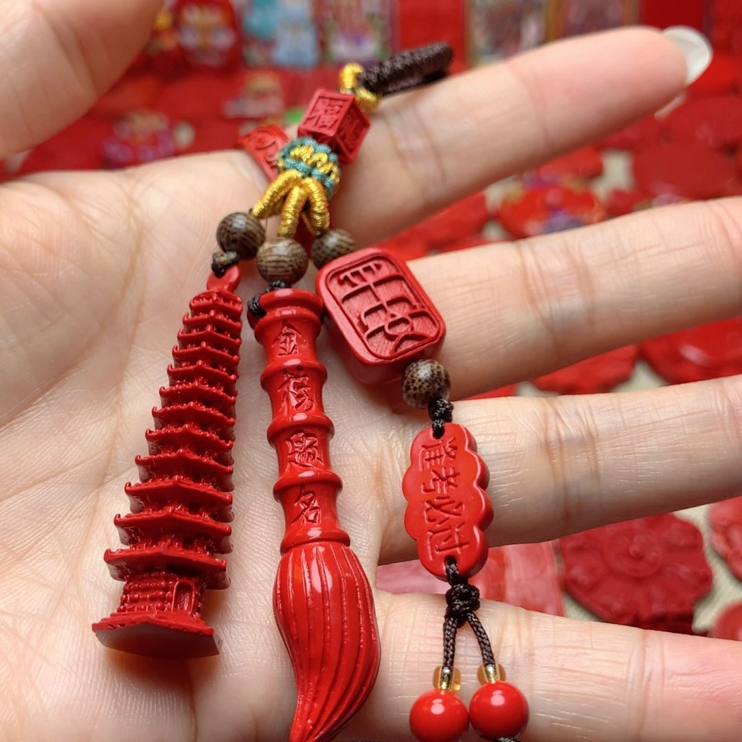 天然辰砂佛****工艺品朱砂钥匙扣
