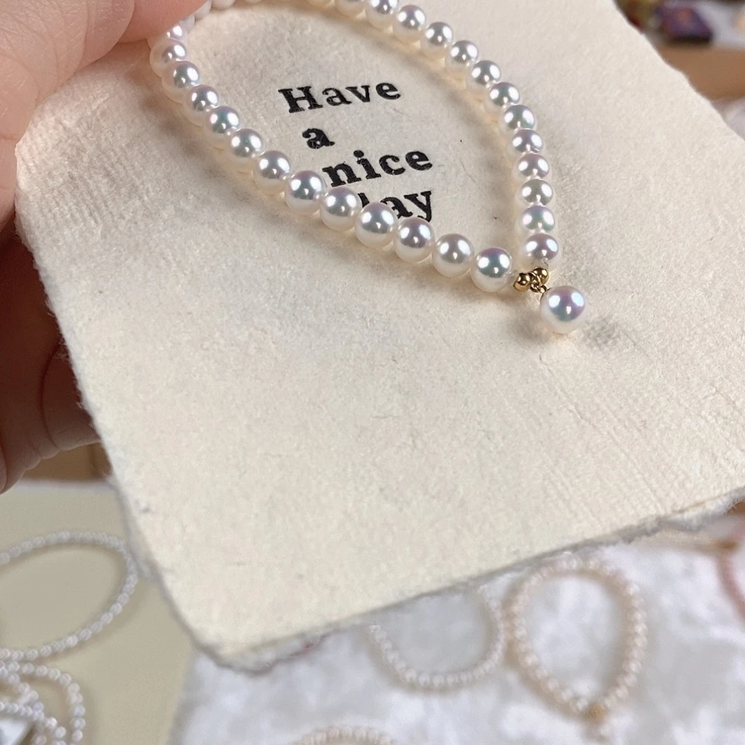 银S925镶嵌淡水珍珠手绳