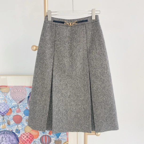 95新 Celine/思琳 灰色半裙/44003723
