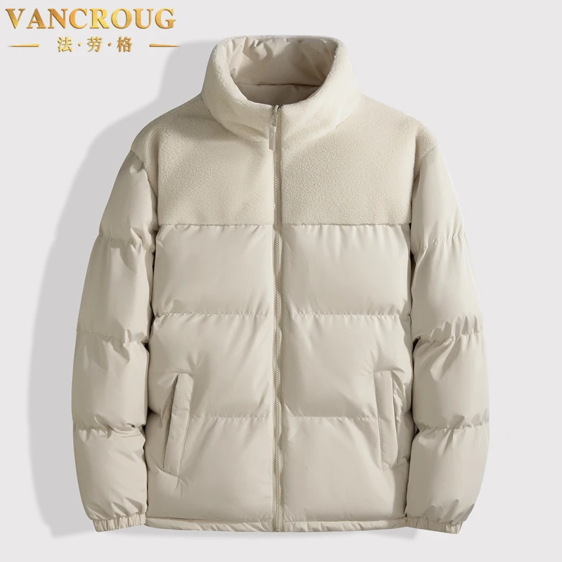 VANCROUG/法劳格棉服男士秋冬季新款双面穿大码立领宽松加厚外套