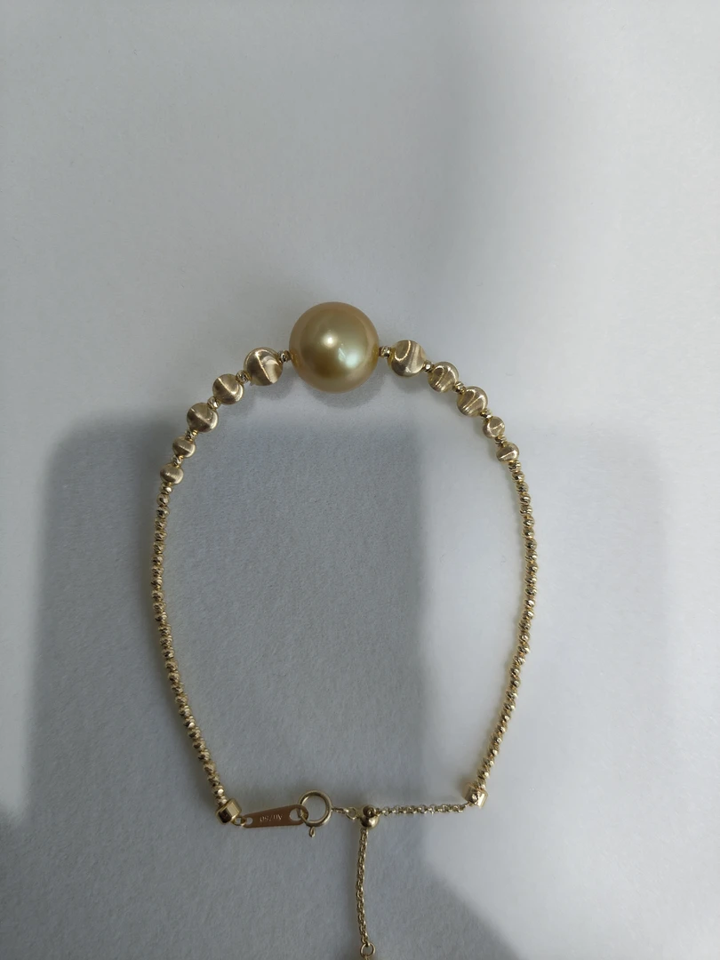 天然海水南洋金珠18k金手链