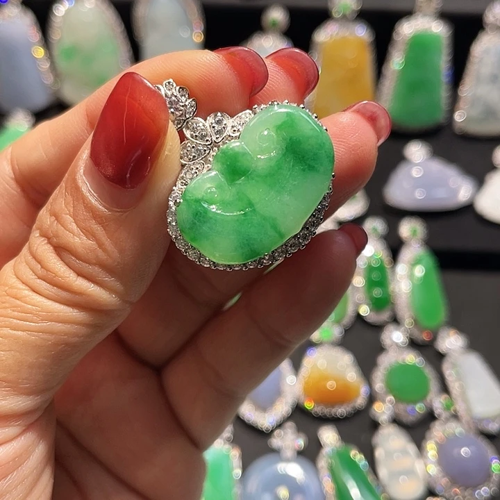 翡翠银S925镶嵌颈饰