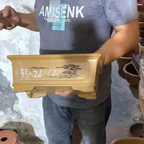 紫砂花盆手工制作