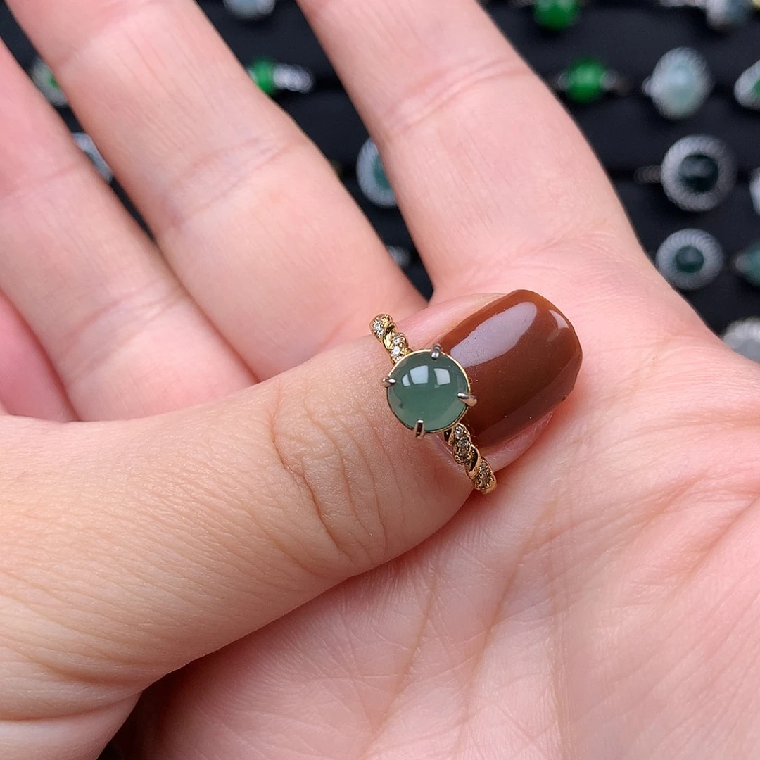 翡翠银S925镶嵌戒指