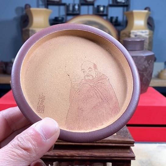 紫砂茶杯紫砂盘底微裂