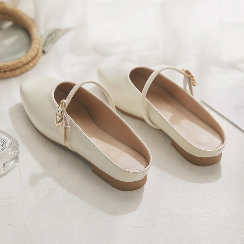 羊皮版~配裙子的一脚蹬懒人法式外穿包头半拖鞋女夏外穿2025新款