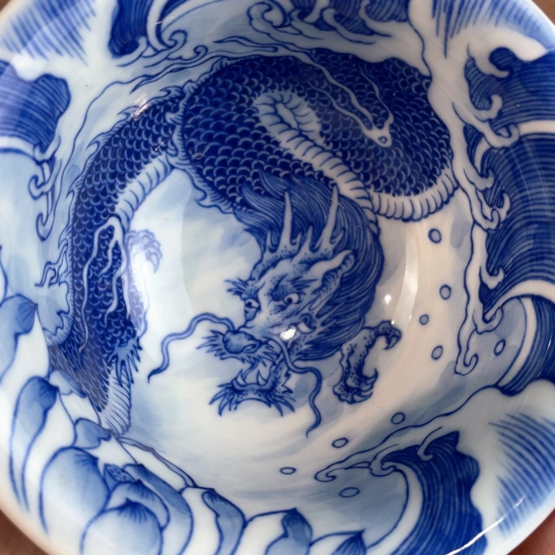 泥藝瓷梦龙纹压手杯