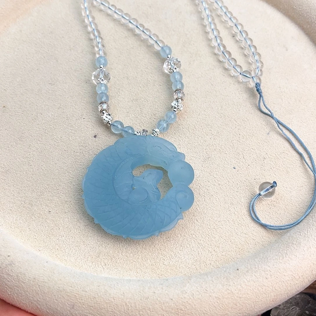 水晶666海蓝宝儿龙狐未镶嵌?**✨