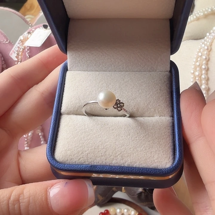 合金戒指淡水珍珠
