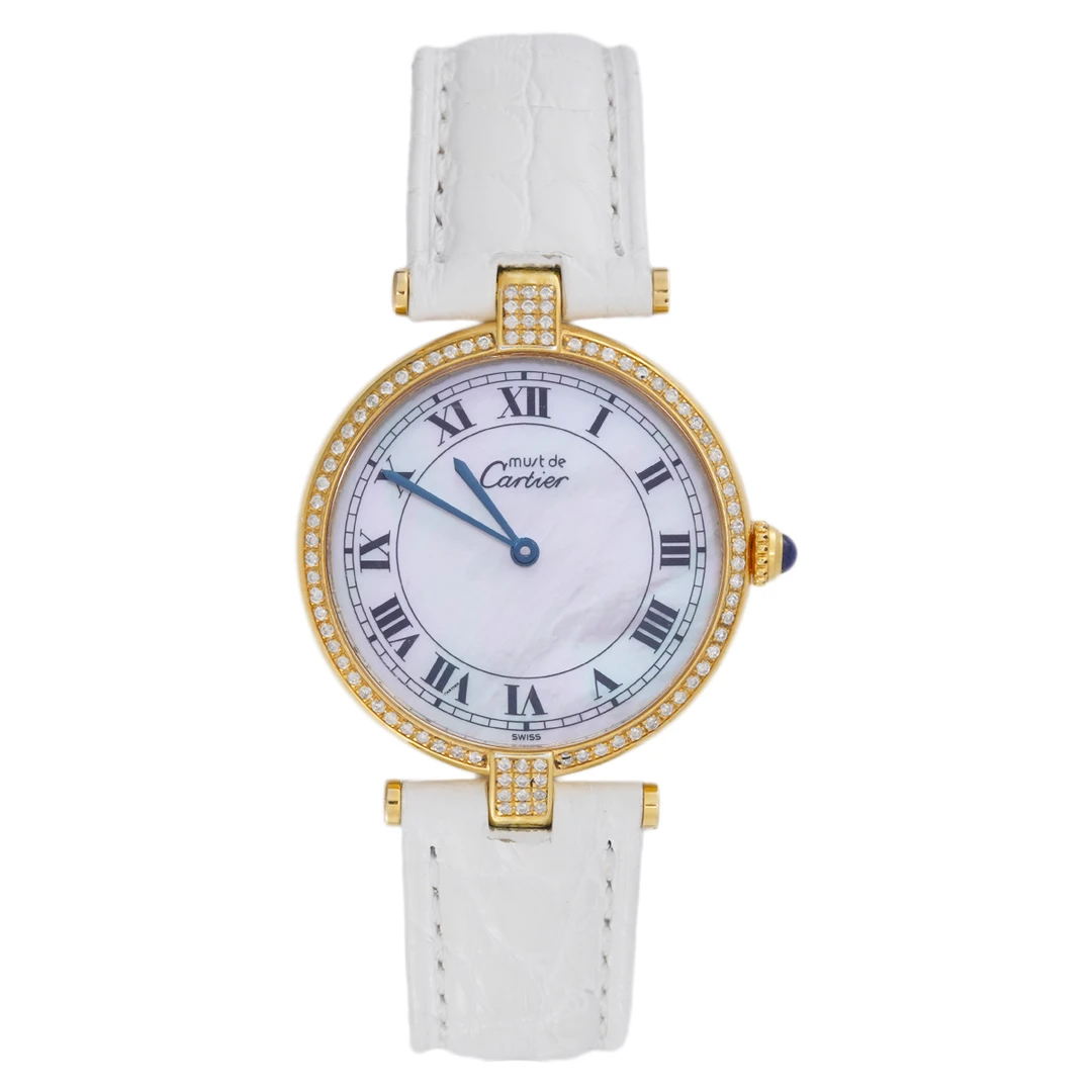 99新 Cartier/卡地亚 卡地亚大饼30mm腕表/贝母盘后钻/WHP029804