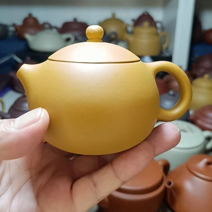 紫砂茶盘原矿黄金段泥西施内推260cc半手工