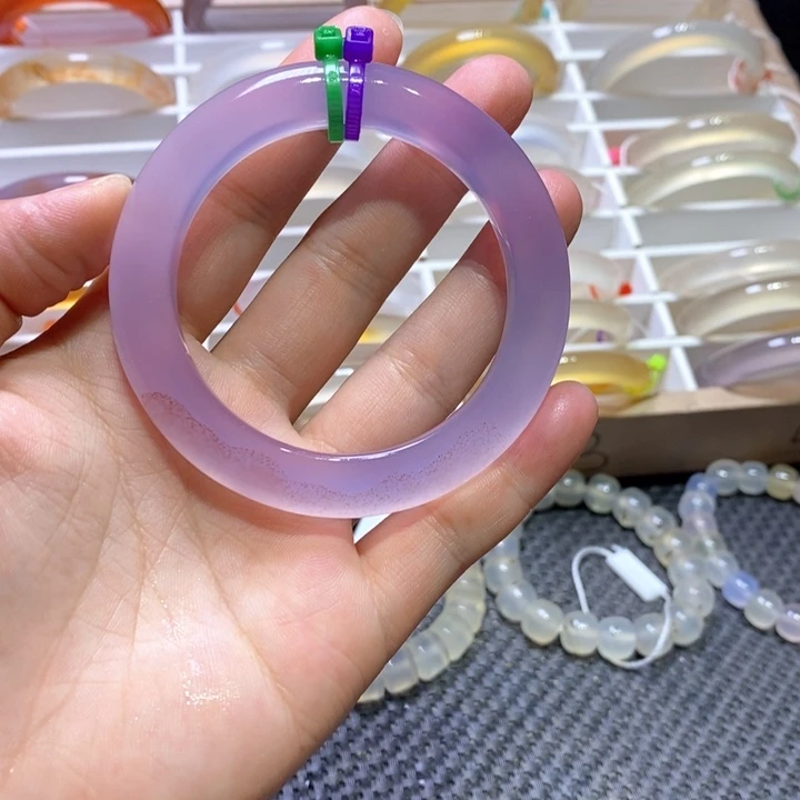 玛瑙/玉髓手镯未镶嵌54口紫罗兰