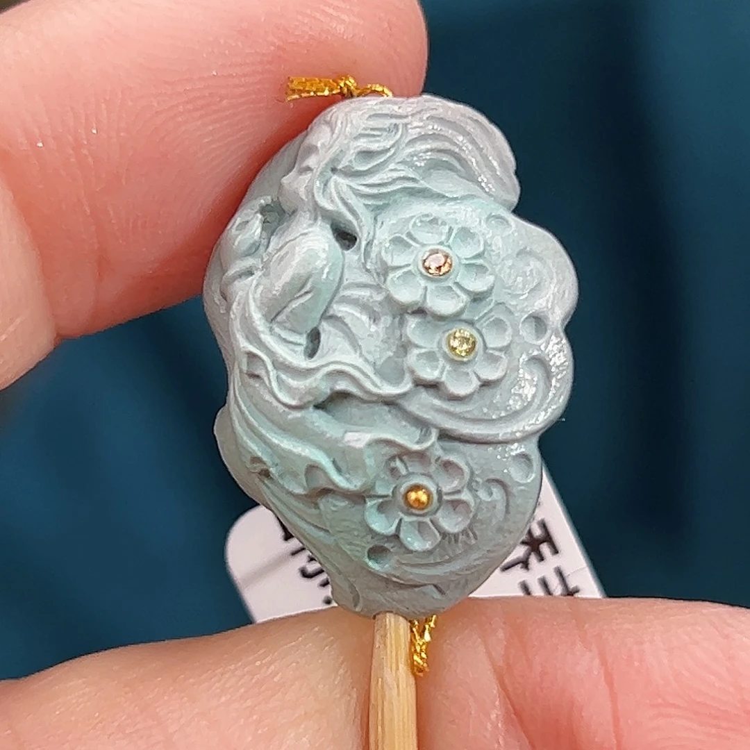 蒜***诺绿松石未镶嵌珠宝奇石