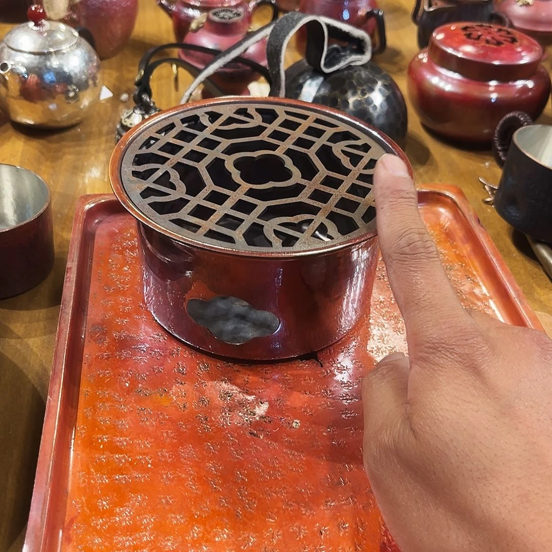 酒精炉手工锻打工艺紫铜