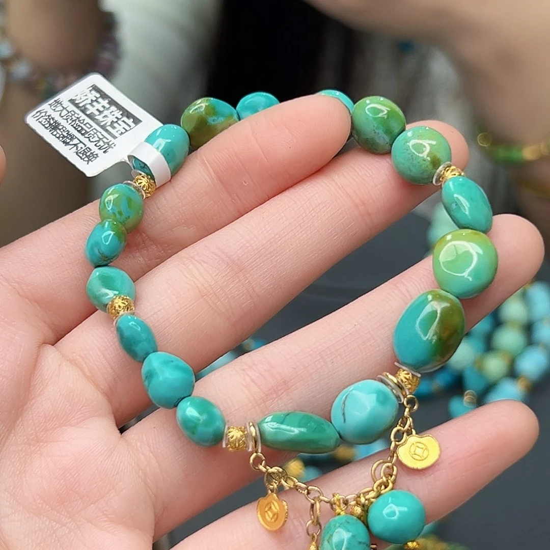 绿松石珠宝奇石18K金镶嵌