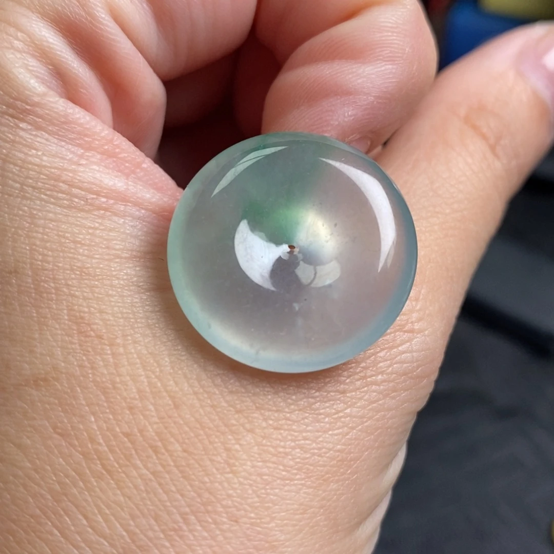 翡翠未镶嵌颈饰玻璃冰平安扣