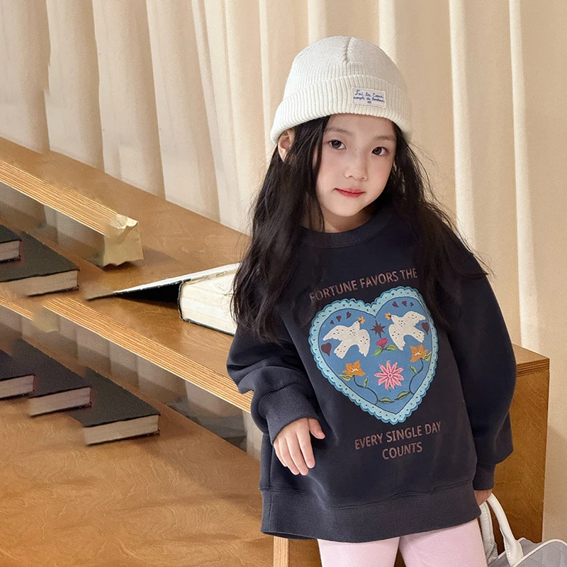 F053款儿童卡通卫衣秋男女童韩版休闲宽松套头衫上衣