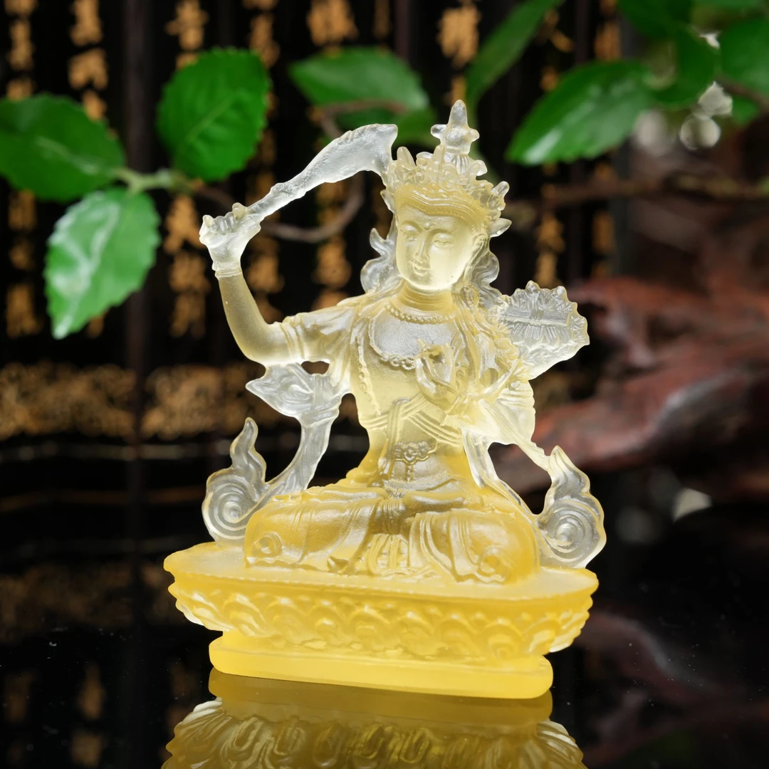 【普陀山专属】文殊菩萨琉璃摆件多样性发一(9cm)8961