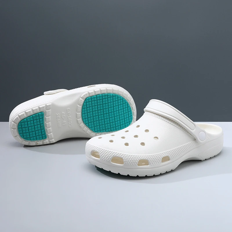 洞洞鞋男夏季外穿防滑底增高透气拖鞋 EVA耐磨防臭情侣沙滩包头拖