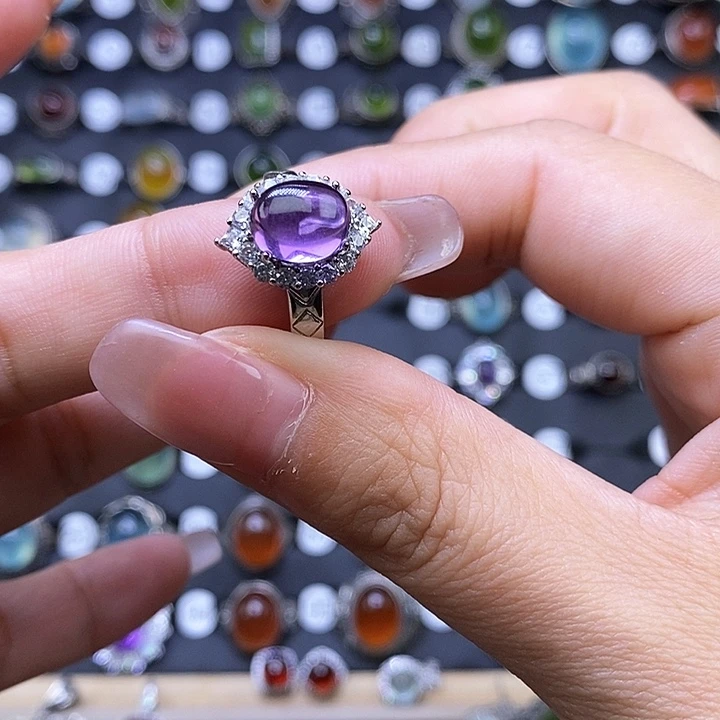 紫晶戒指银S925镶嵌谁****》