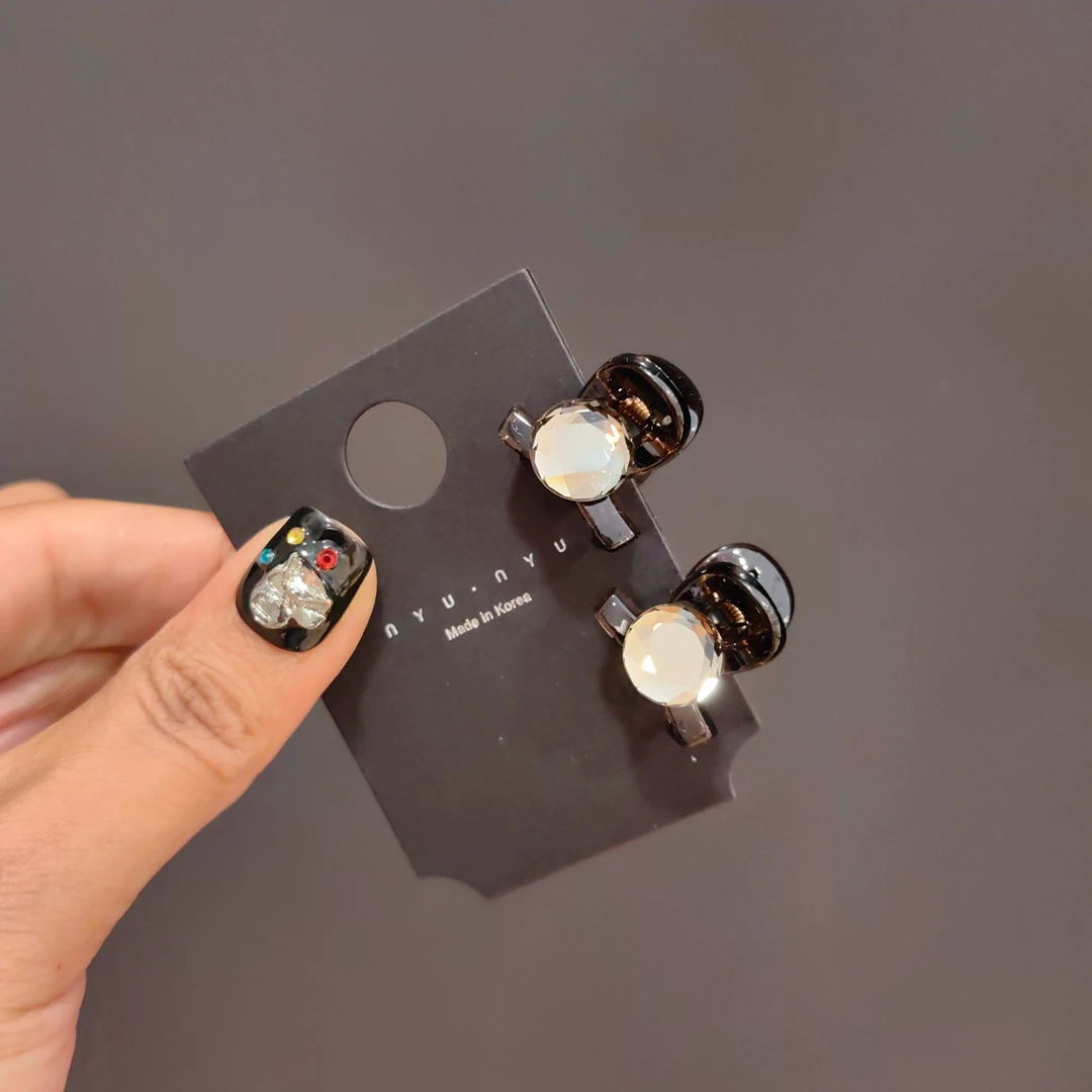 韩版新款超闪亮钻小抓夹侧边夹刘海抓夹时尚百搭高级感顶夹